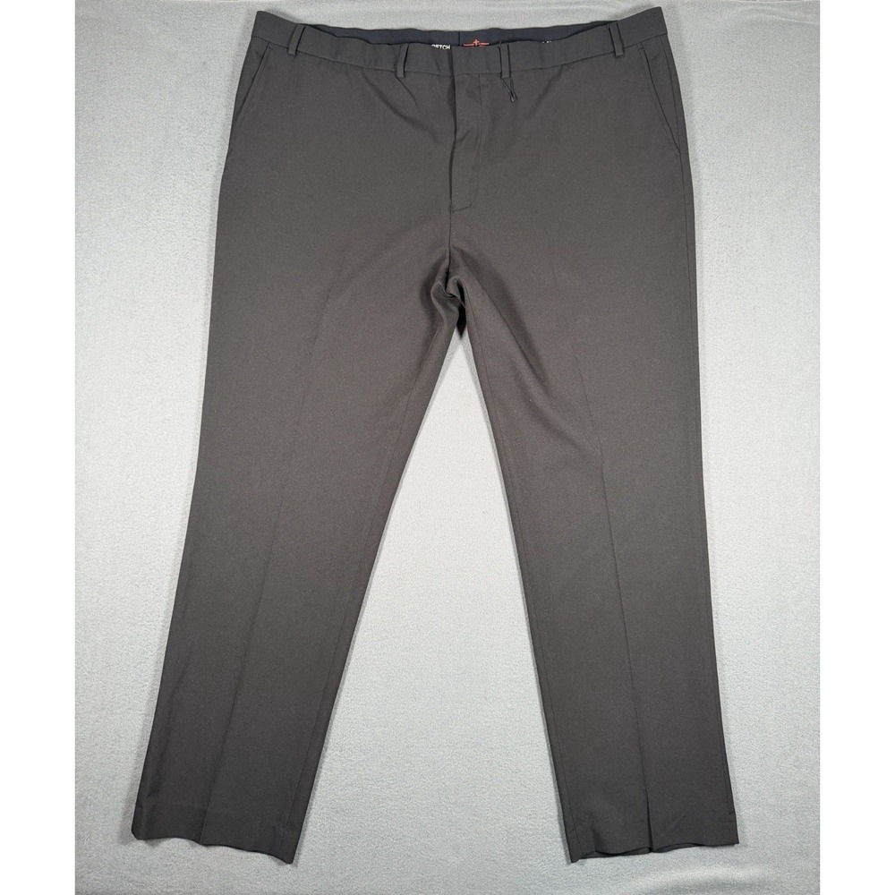 Dockers Signature Mens Black Flat Front Stretch Dress Pants 46x32 SDK014 DX07